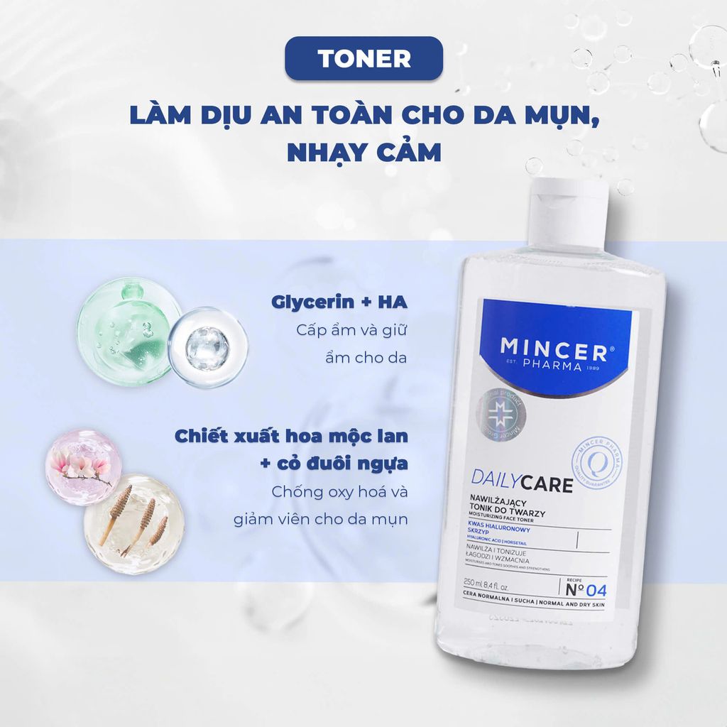 Nước Cân Bằng Mincer Pharma Daily Care Toner Hyaluronic Acid 250ml