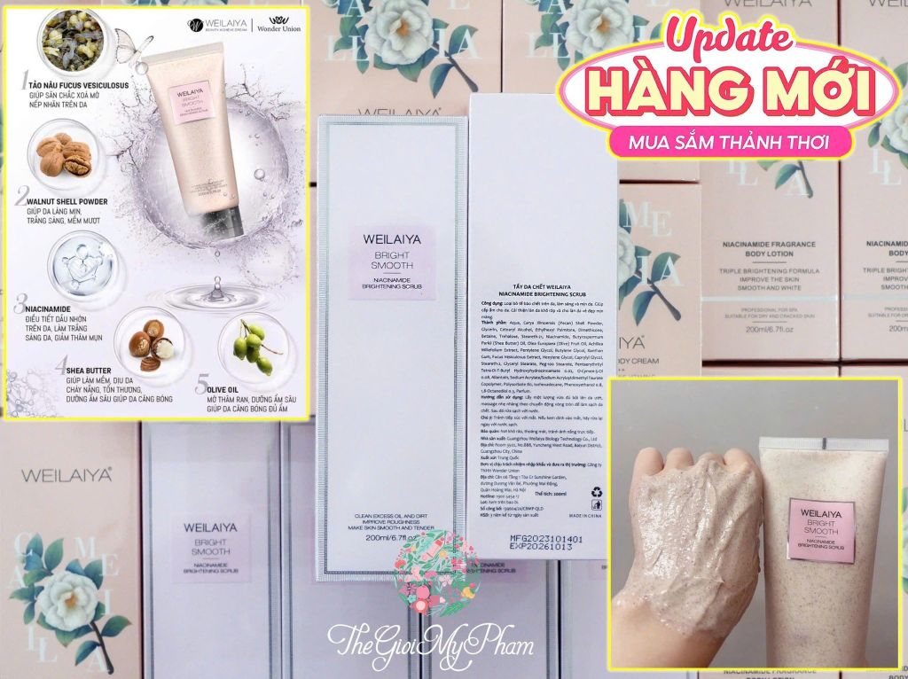 Tẩy Da Chết Weilaiya Niacinamide Brightening Scrub 200ml