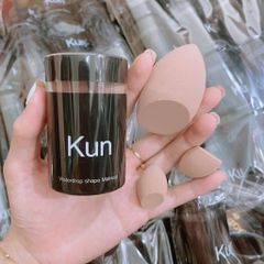 Bông Mút Tán Kem Nền KUN Nâu ( 1 Lớn + 2 Nhỏ)
