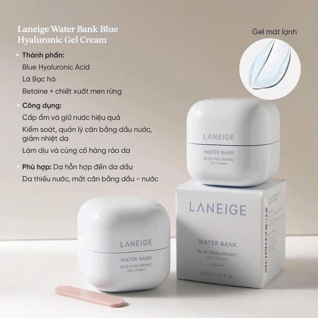 Kem Dưỡng Laneige Water Bank Blue Hyaluronuc Gel Cream 50ml