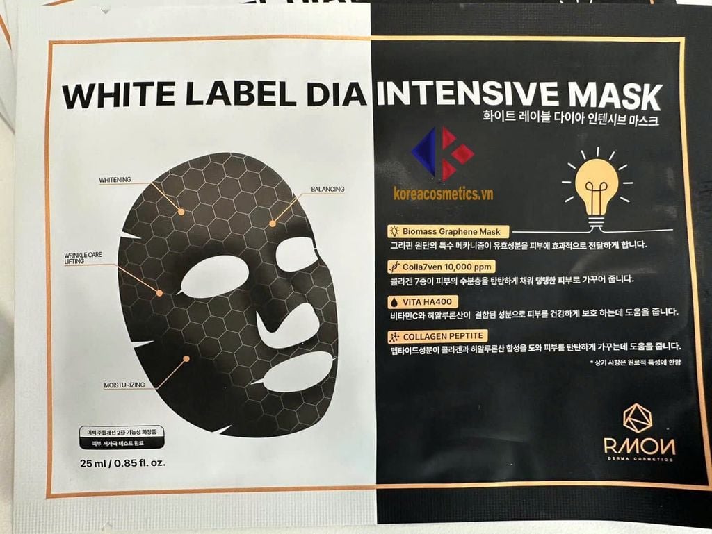Mặt Nạ Giấy Dưỡng Trắng Căng Mịn Rmon White Label Dia Intensive Mask 25ml
