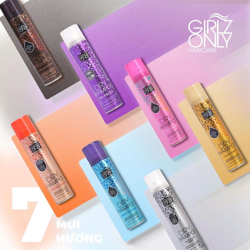 Dầu Gội Khô Girlz Only Dawn De-Frizz 200ml #Tím-Hết Bết Rối