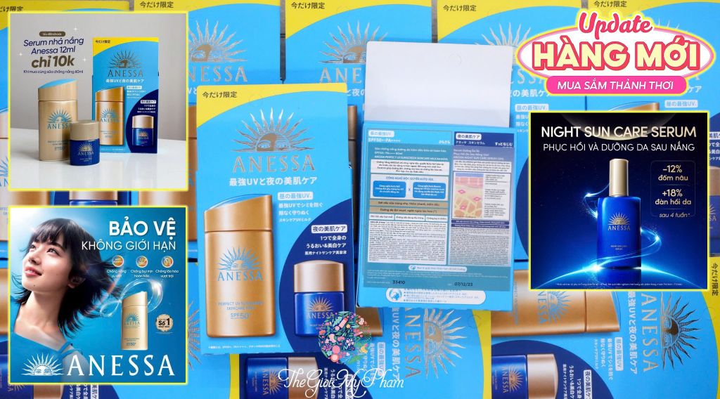 SET Kem Chống Nắng Anessa Uv Milk 60ml + Serum 12ml (Ko Tđ)