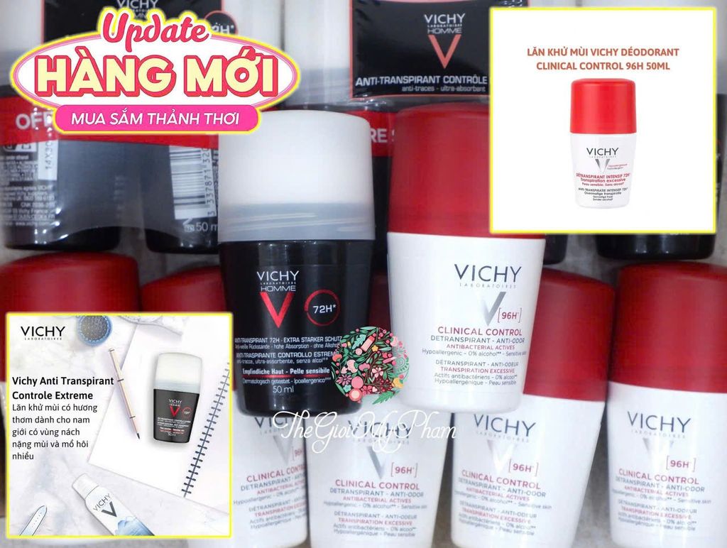 Lăn Khử Mùi Vichy Clinical Control 96h 50ml (Đỏ)