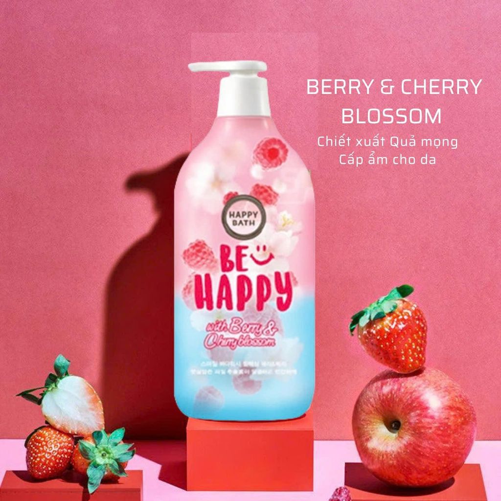 Sữa Tắm Happy Bath 900g #Berry & Cherry Blossom