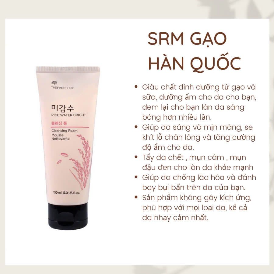 Sữa Rửa Mặt TheFaceShop Gạo 150ml#Không Hạt