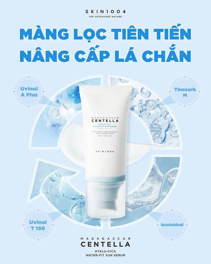 Chống Nắng Skin1004 Madagascar Centella Hyalu-Cica Water-Fit Sun Serum SPF 50+ PA++++ 50ml
