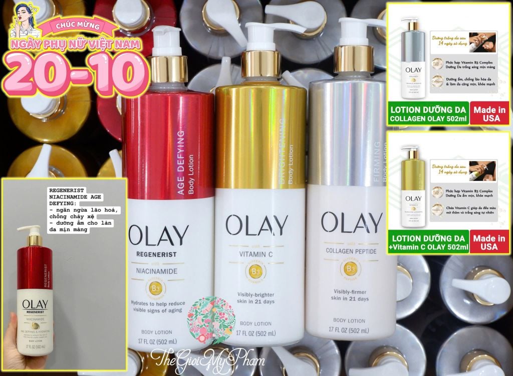 Dưỡng Thể Olay Regenerist Niacinamide B3 502ml (Đỏ)