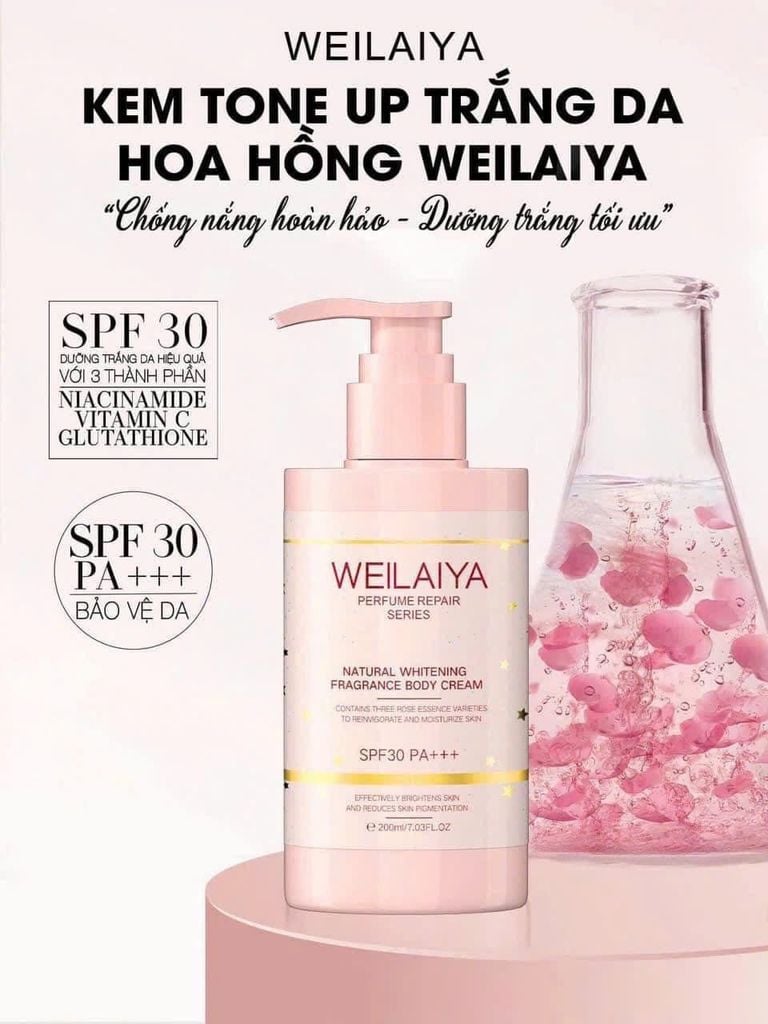Dưỡng Trắng Nâng Tông Da Weilaiya Natural Whitening Fragrance Body Cream 200ml