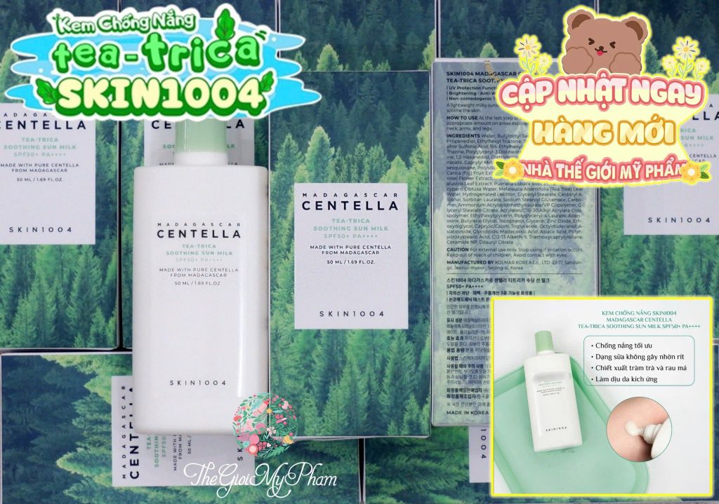 Chống Nắng Skin1004 Madagascar Centella Tea-Trica Soothing Sun Milk SPF50+ PA++++ 50m