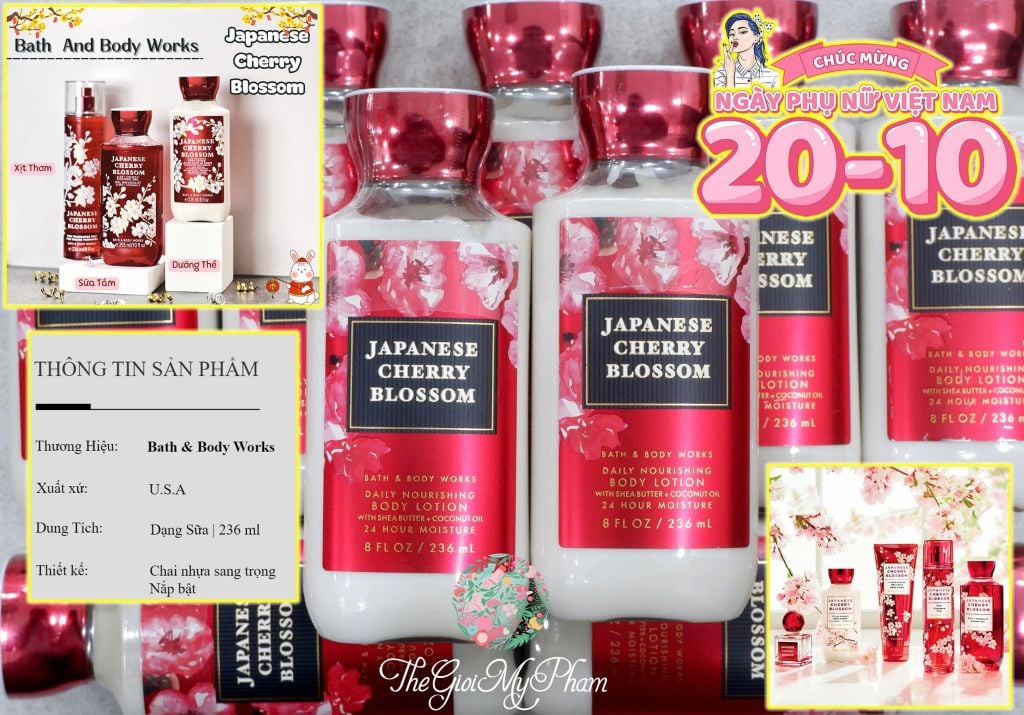 BBW - Body Lotion 236ml #Cherry Blossom (Mẫu mới)