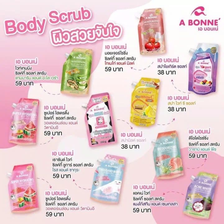 Muối Tắm A Bonné Moisturizing Whitening Arbutin 350g (Cà Chua)