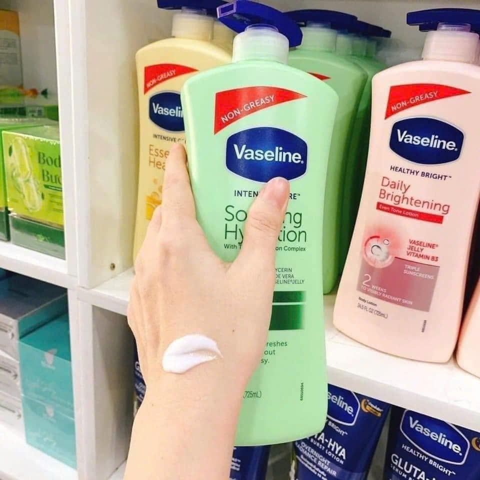Sữa Dưỡng Thể Vaseline Intensive Care Soothing Hydration 725ml #Xanh Lá