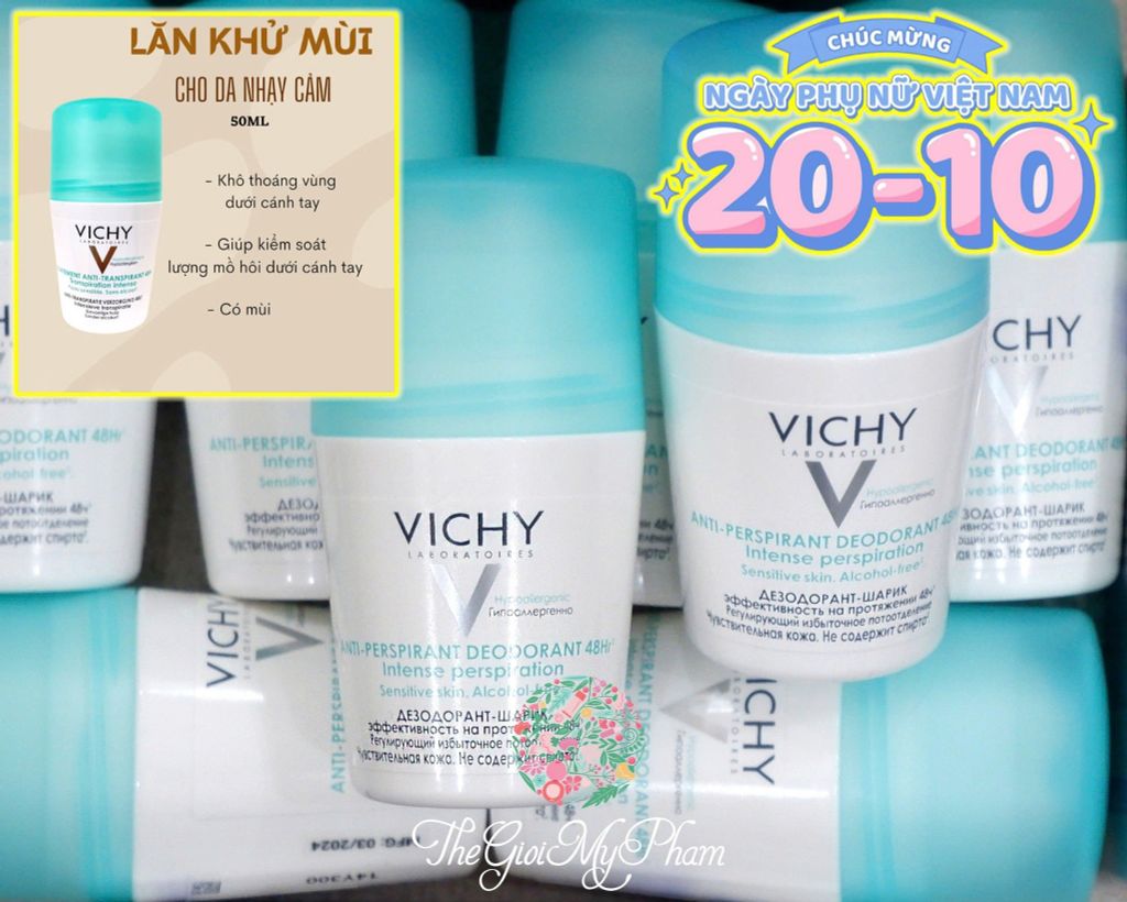 Lăn Khử Mùi Vichy Pháp ( Nắp xanh)