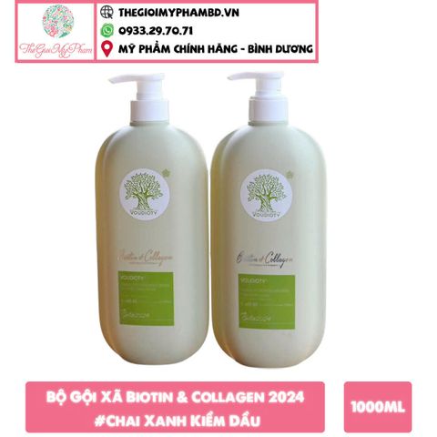 Bộ Gội+Xã Biotin & Collagen 2024 500ml/chai (Chai Xanh Dẹp)