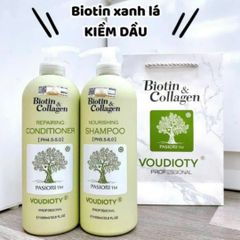 Bộ Gội+Xã Biotin & Collagen 1000ml/Chai (Xanh Lá)