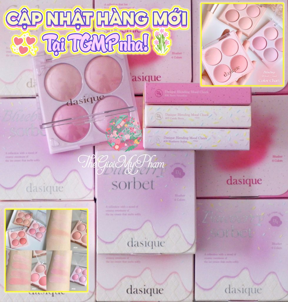 Phấn Má Hồng 4 Ô Dasique # 08 Blueberry Sorbet