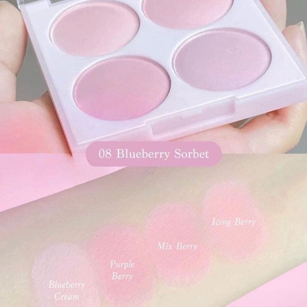 Phấn Má Hồng 4 Ô Dasique # 08 Blueberry Sorbet