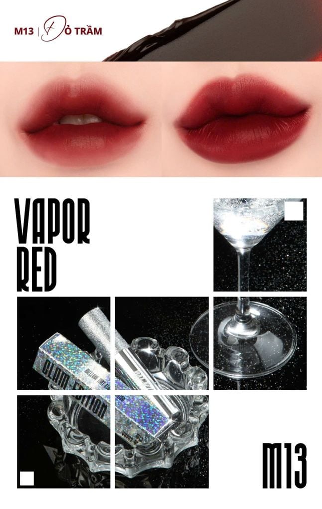 Son Kem Merzy Mellow Tint Glam Edition M13 Vapor Red 4g