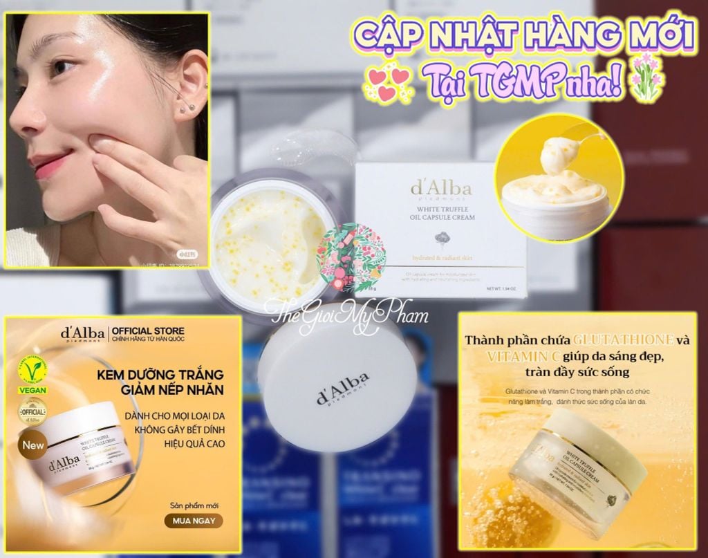 Kem Dưỡng d'Alba White Truffle Oil Capsule Cream 55g (Ko Tđ)
