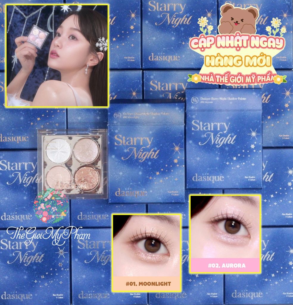 Bảng Phấn Mắt 4 Ô Dasique Starry Night Shadow Palette #01 Moonlight