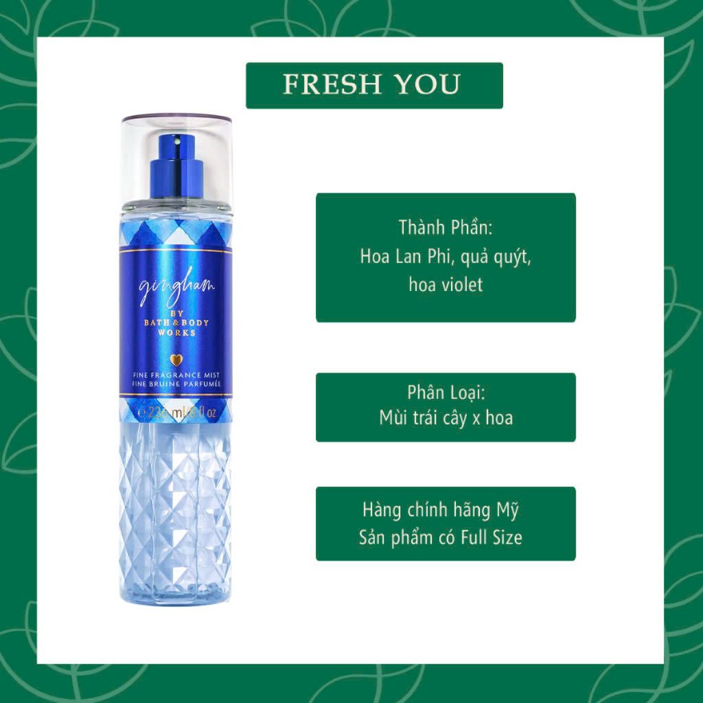 Xịt Thơm BBW #Gingham 236ml