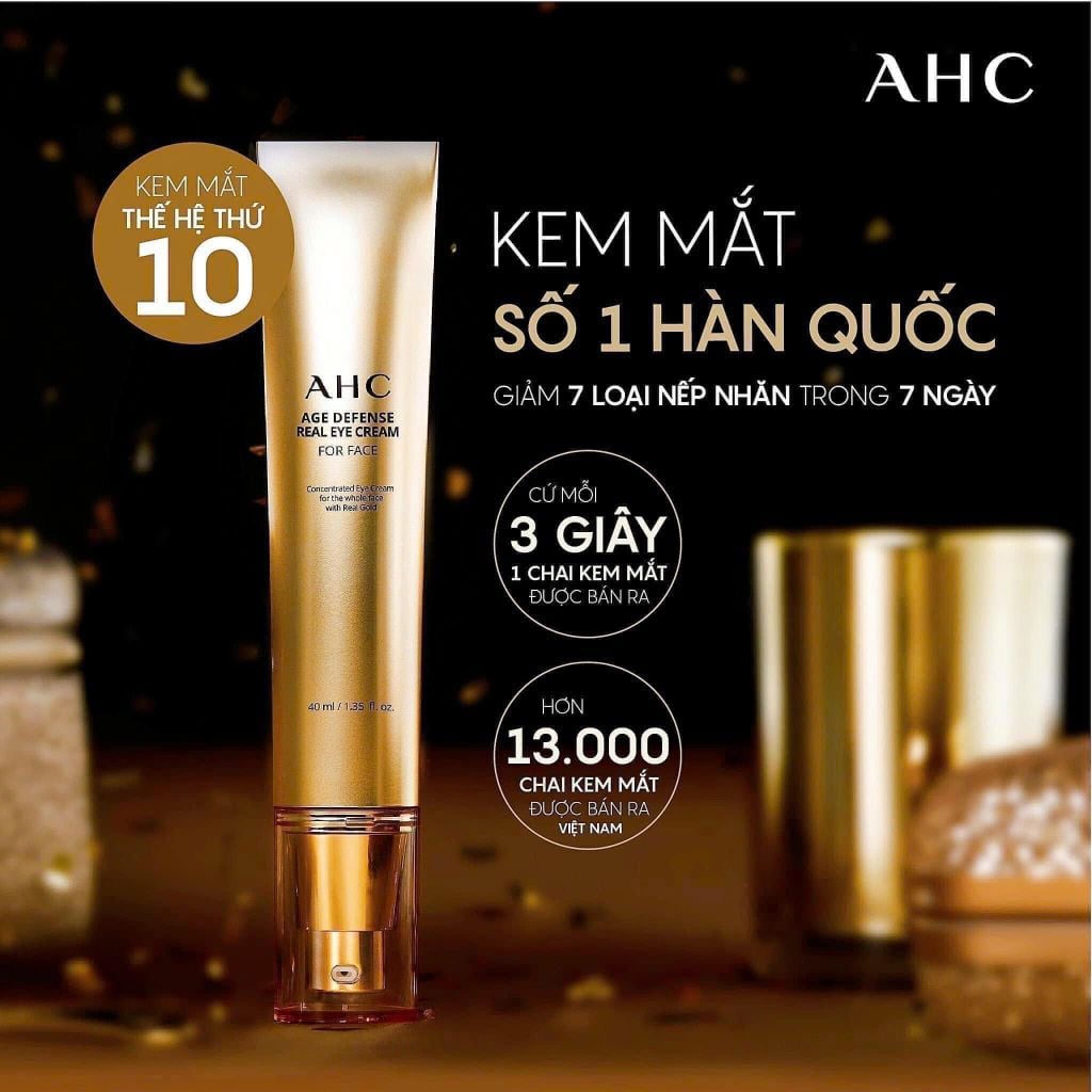Kem Dưỡng Mắt AHC Age Defense Real Eye Cream For Face Ngăn Ngừa Lão Hóa 40ml (Bản Cao Cấp)