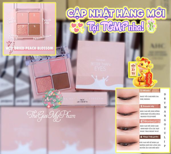 Phấn Mắt 4 Ô Romand Better Than Eyes W02 Dry Peach Blossom