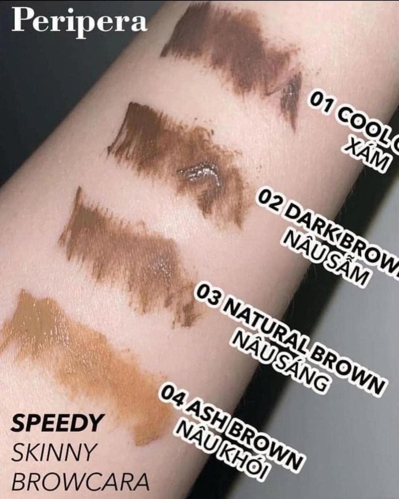 Mascara Mày PERIPERA Speedy Skinny Brow Mascara #02 Dark Brown