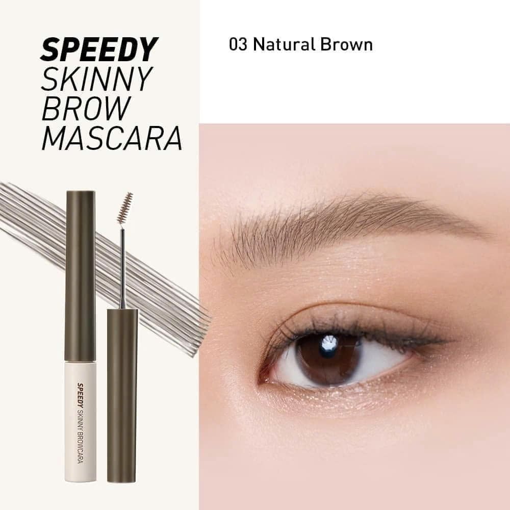 Mascara Mày PERIPERA Speedy Skinny Brow Mascara #03 Natural Brown