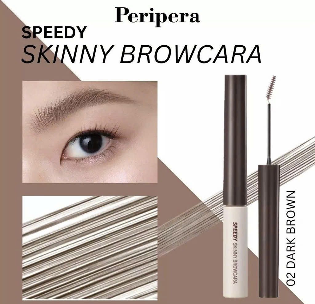 Mascara Mày PERIPERA Speedy Skinny Brow Mascara #02 Dark Brown