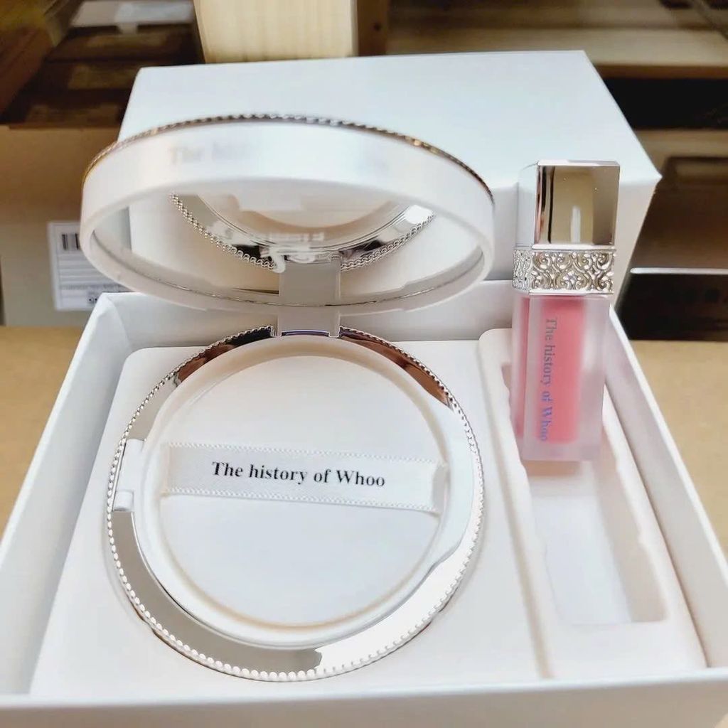 Set Phấn Nước Whoo Radiant White Moisture Cushion Foundation (Kèm 2 Lõi) Ko Tđ