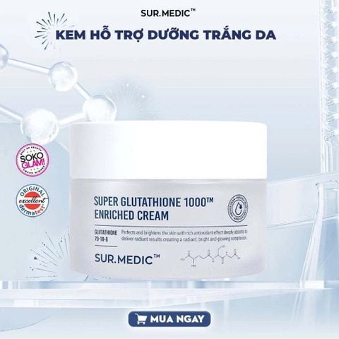 Kem Dưỡng Trắng Căng Bóng Da Sur.Medic+ Super Glutathione 1000 Enriched Cream 50ml