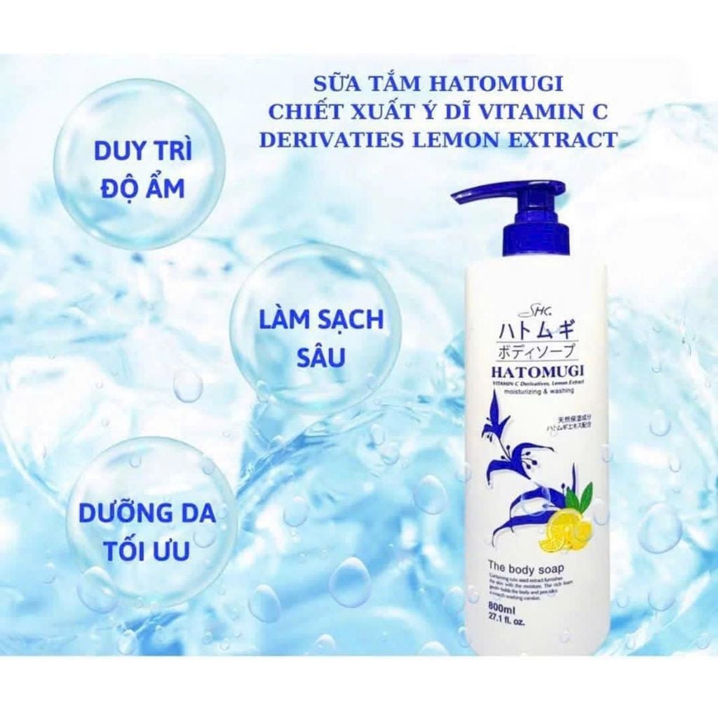 Sữa Tắm Sáng Da Hatomugi 800ml (Quả Yuzu)