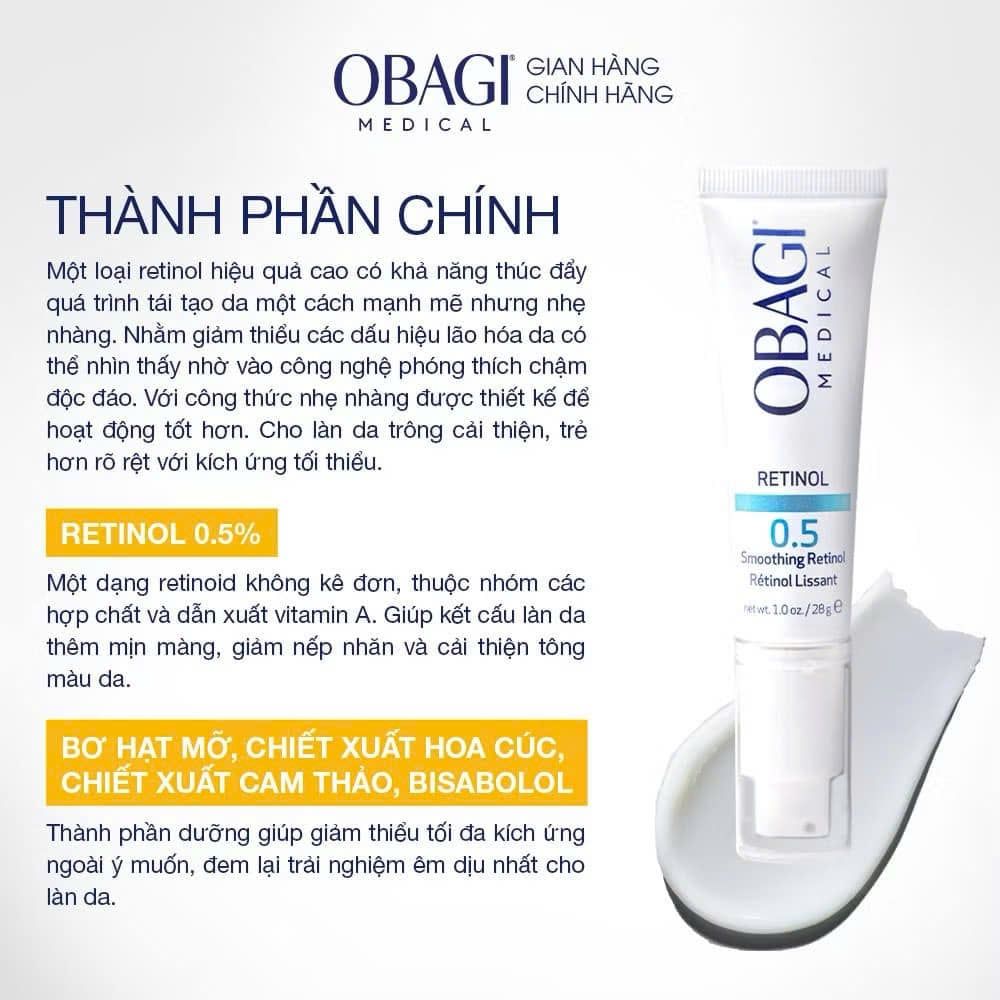 Kem Dưỡng Obagi - Retinol 0.5 Cream 28g Mẫu Mới (Ko Tđ)