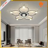  Đèn ốp trần  kèm Quạt trần cho phòng khách phòng ngủ phòng ngủ hiện đại, cao cấp bầu trời đầy sao CMT Q08 