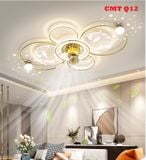  Đèn ốp trần  kèm Quạt trần cho phòng khách phòng ngủ phòng ngủ hiện đại, cao cấp CMT Q12 