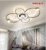  Đèn ốp trần  kèm Quạt trần cho phòng khách phòng ngủ phòng ngủ hiện đại, cao cấp CMT Q12 