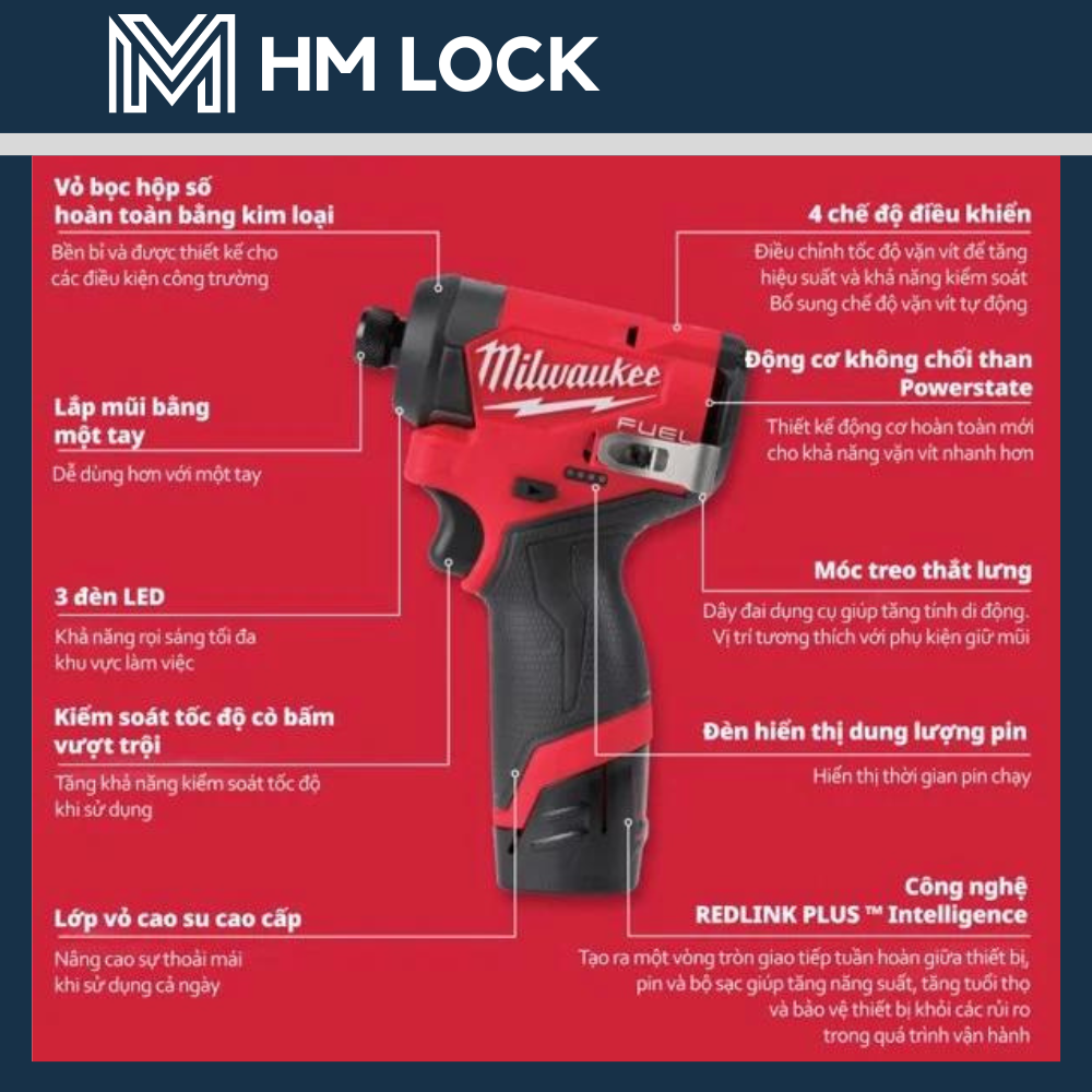 THÂN MÁY VẶN VÍT 170N.M MILWAUKEE M12 FID2-OX Gen 4 - HÀNG CHÍNH HÃNG - M12 FID2-OX Gen 4