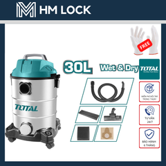 1300W MÁY HÚT BỤI 30L TOTAL - HÚT ƯỚT VÀ HÚT KHÔ - HÀNG CHÍNH HÃNG - TVC13301 - HM LOCK