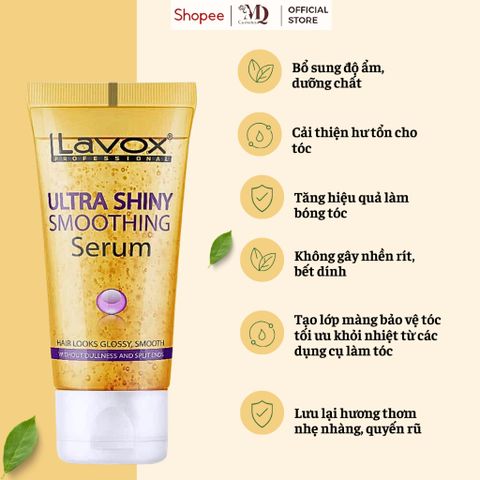 Serum Dưỡng Tóc Bóng Lavox Giúp Giữ Nếp Tóc, Chống Khô Xơ, Chẻ Ngọn 75ml