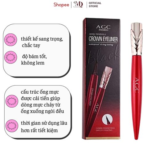 Bút kẻ mắt nước chống trôi lem AGC Crown eyeliner