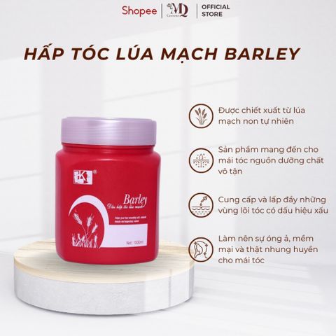 Kem Ủ - Hấp Tóc Lúa Mạch Barley, Dưỡng Tóc Mềm Mượt, Óng Ả Dung Tích 1000ml