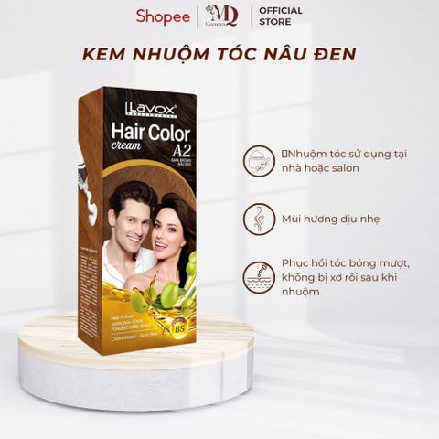 Thuốc Nhuộm Tóc Màu Nâu Đen Lavox Hair Color Cream 120ml