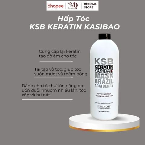 Kem Hấp KERATIN KASIBAO KSB BRAZIL ACAI BERRY Phục Hồi Tóc Hư, Giúp Tóc Mềm Mượt (1000ml)