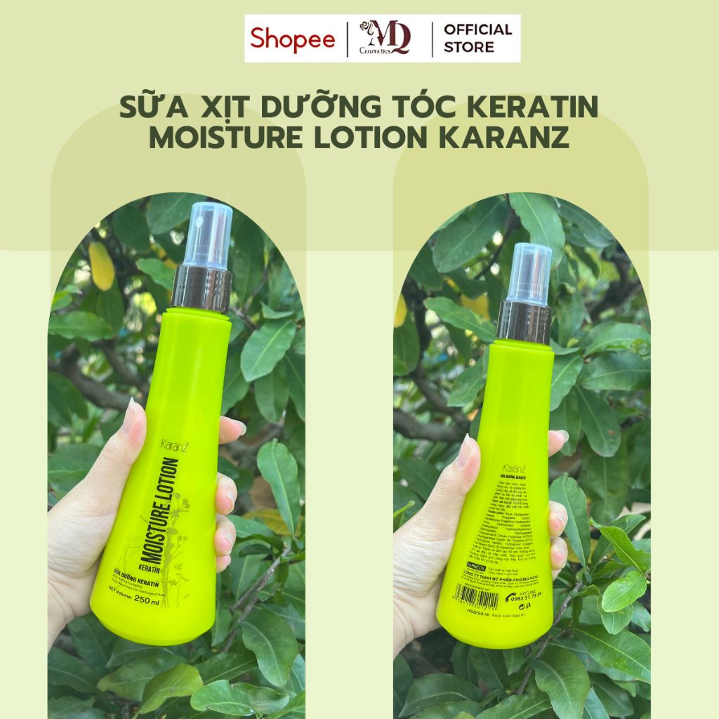 Xịt Dưỡng Tóc KERATIN MOISTURE LOTION KARANZ Dạng Sữa Chăm Sóc Tóc Hư Tổn Chai 250ml