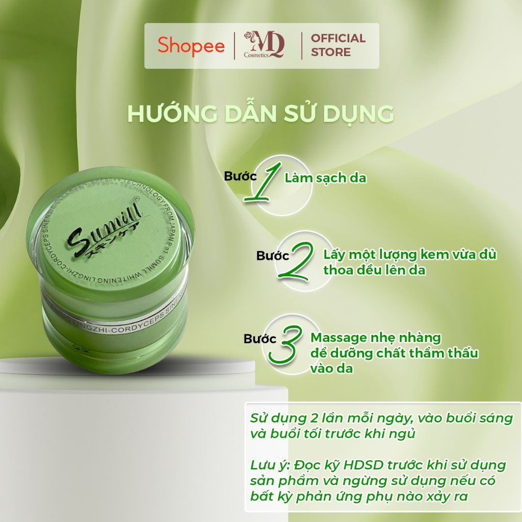 Kem Dưỡng Trắng Da Sumill Tinh Chất Collagen, Linh Chi & Đông Trùng Hạ Thảo 20G - Dưỡng Trắng Tự Nhiên, Cải Thiện Thâm