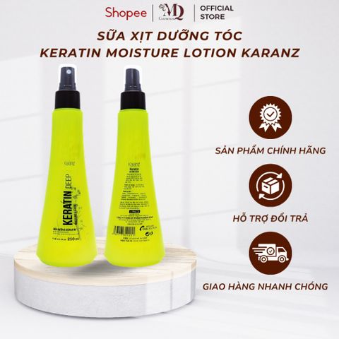 Xịt Dưỡng Tóc KERATIN MOISTURE LOTION KARANZ Dạng Sữa Chăm Sóc Tóc Hư Tổn Chai 250ml