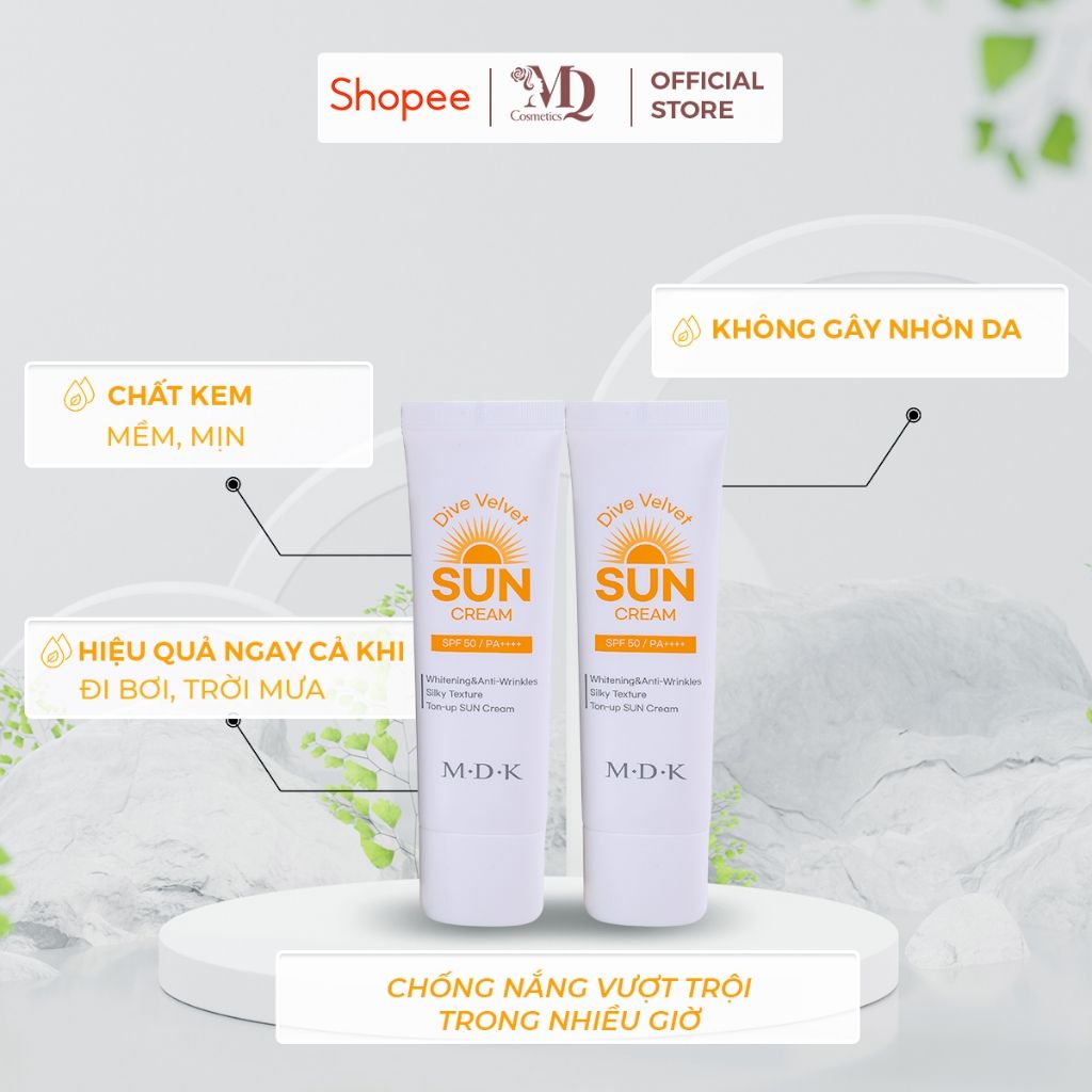 Kem Chống Nắng Nâng Tone Cao Cấp M.D.K 50G - Bảo Vệ Làn Da, Duy Trì Độ Ẩm & Hạn Chế Sạm, Nám