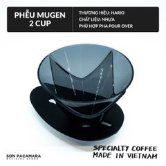 Phễu pha cà phê Mugen Hario - Nhựa Trong Màu Đen - 2 Cup - Bền, Phù Hợp Pha Cà Phê Tại Nhà Và Camping